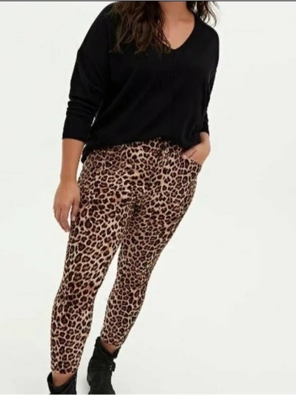 Torrid Leopard Print Stretch Ponte Ankle Pants
